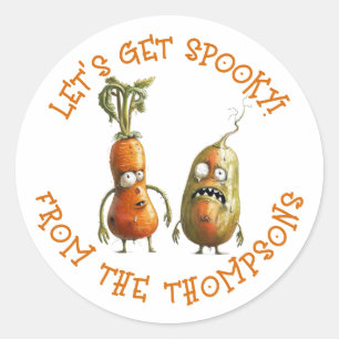 Funny vegetables Halloween Classic Round Sticker
