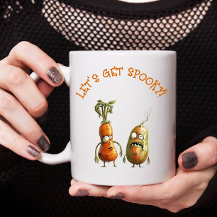 Funny vegetables Halloween Two-Tone Coffee Mug