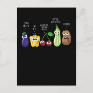 Funny Vegetables Humour Vegan Sarcastic Quote Postcard