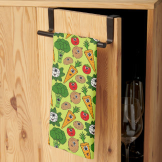 Funny Vegetables Kitchen Harvest Thanksgiving Tea Towel
