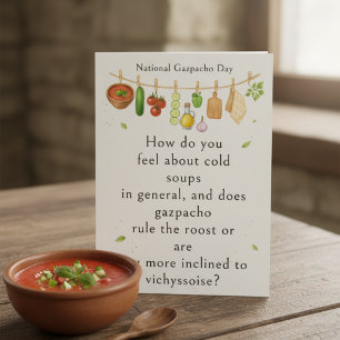 funny vegetables National Gazpacho Day Thank You Card
