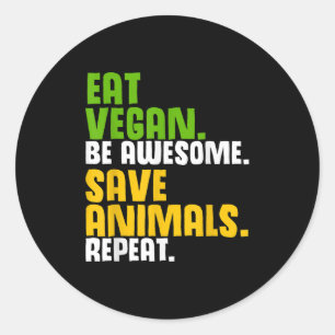 Funny Vegetarian Cool Diet Veggie Veganism World V Classic Round Sticker