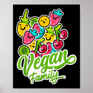 Funny Vegetarian Cool Veggie Fruits Veganism World Poster