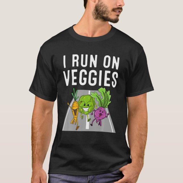 Funny Vegetarian Runner Gift | Plant Based Athlete T-Shirt (Front)