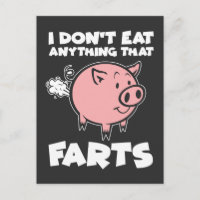 Funny Vegetarian Vegan Animal Lover Pun Pig Fart