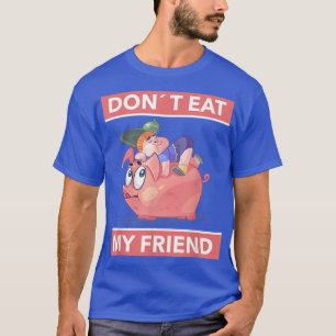 Funny Vegetarian Vegan Boy with Pigs Friend T-Shirt