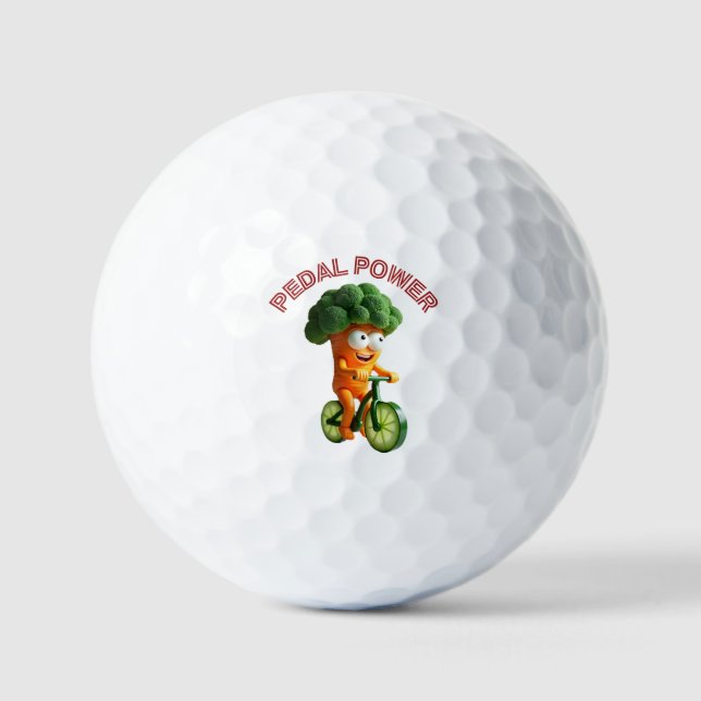 Funny Veggie Rider  Golf Balls (Front)