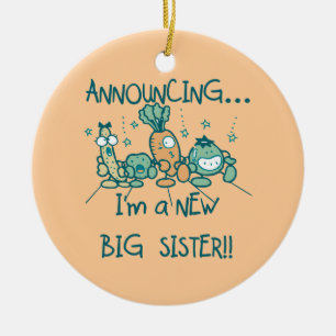 Funny Veggies New Big Sister Ceramic Tree Decoration