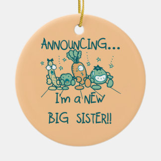 Funny Veggies New Big Sister Ceramic Tree Decoration