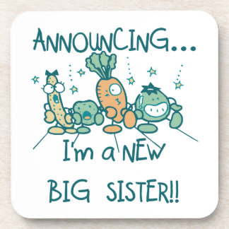 Funny Veggies New Big Sister Coaster