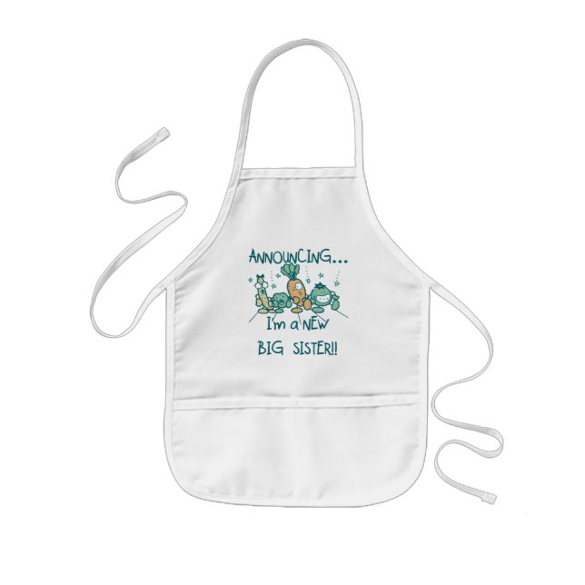 Funny Veggies New Big Sister Kids Apron (Front)