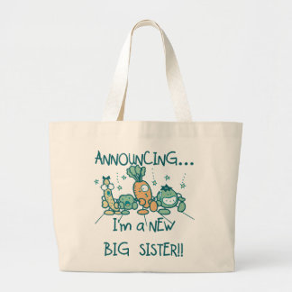 Funny Veggies New Big Sister Large Tote Bag
