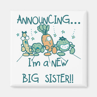 Funny Veggies New Big Sister Magnet