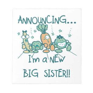 Funny Veggies New Big Sister Notepad