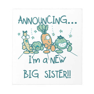 Funny Veggies New Big Sister Notepad