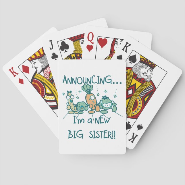 Funny Veggies New Big Sister Playing Cards (Back)
