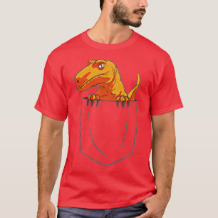Funny Velociraptor Raptor in  Pocket Dinosaur ank  T-Shirt