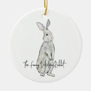 Funny velvet rabbit ceramic tree decoration