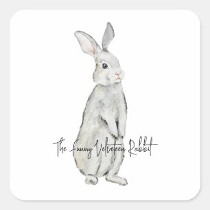 Funny velvet rabbit square sticker