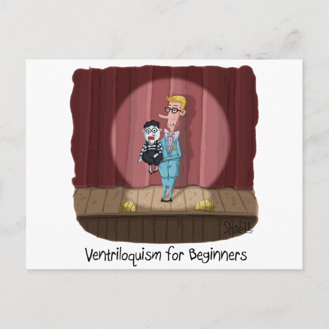 Funny Ventriloquism for Beginners Card or gift. (Front)