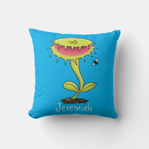 Funny Venus fly trap cartoon illustration Cushion