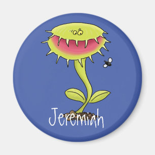 Funny Venus fly trap cartoon illustration Magnet