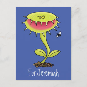 Funny Venus fly trap cartoon illustration Postcard