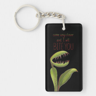 Funny Venus Flytrap with Warning Message Key Ring