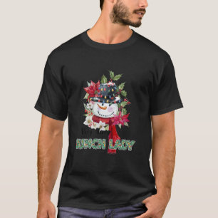 Funny Very Merry Lunch Lady Snowman Christmas Paja T-Shirt