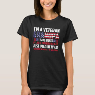 Funny Veteran Grandpa Proud Vet Grandfather Father T-Shirt