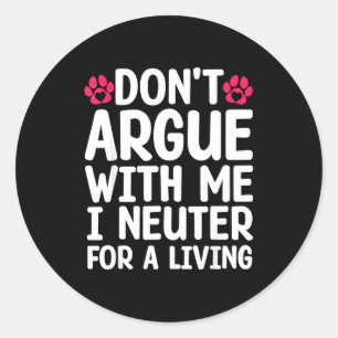 Funny Veterinarian Design For Men Women Vet Tech V Classic Round Sticker