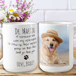 Funny Veterinarian Personalised Pet Photo Coffee Mug<br><div class="desc">Surprise your favourite veterinarian with this super cute and funny veterinarian mug . "If someone else was my veterinarian, I'd chew up their stethoscope, poop on their floor, and go find you !" A great veterinarian thank you gift form the pets. Makes a perfect gift from the dog ! Personalise...</div>