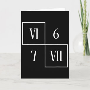Funny Vi Vii 6 7 Meme Roman Numerals Math Six Seve Card