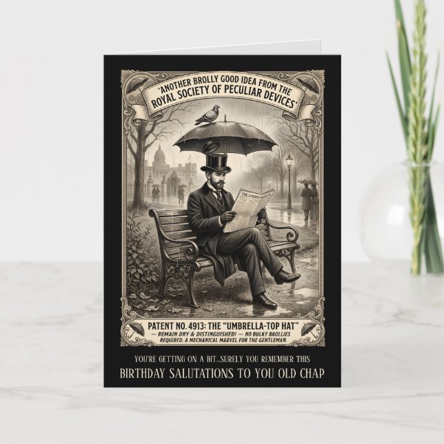 Funny Victorian Birthday Card For Older Men (Front)