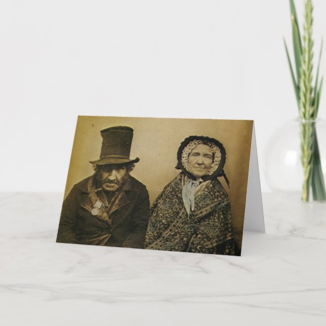 Funny Victorian Old Husband and Wife Couple Postca Card (Front)