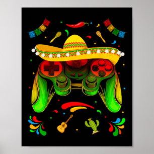 Funny Video Game Cinco De Mayo Boys Kids Let's Fie Poster