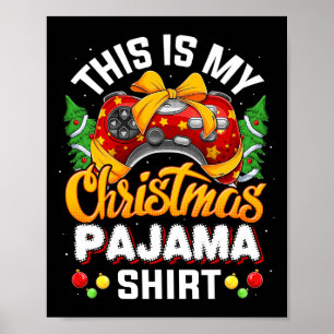 Funny Video Game Controller Christmas Santa Hat Ga Poster