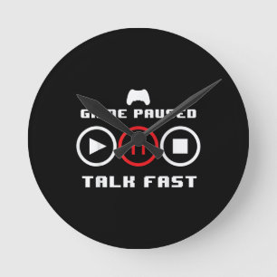 Funny Video Game Design For Men Women Video Gaming Round Clock