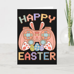 Funny Video Game Easter Bunny Gaming Controller Ga Card