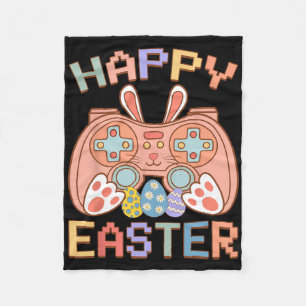 Funny Video Game Easter Bunny Gaming Controller Ga Fleece Blanket