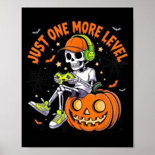 Funny Video Game Halloween Skeleton Gamer Costume  Poster