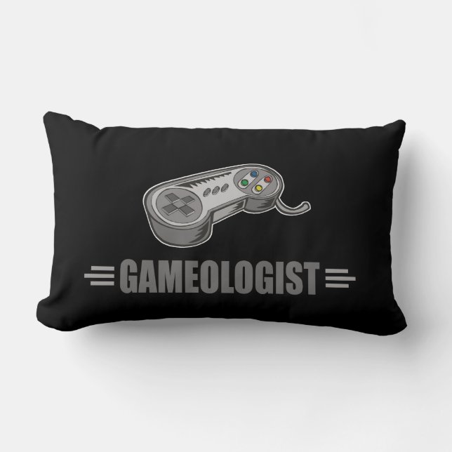 Funny Video Gamer Lumbar Cushion (Front)