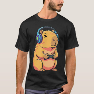 Funny Video Games Capybara Gaming Gamer Boys retro T-Shirt