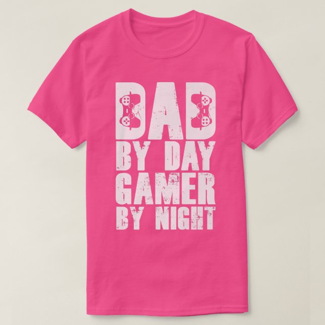 Funny Video Games - Dad By Day Gamer By Night Prem T-Shirt (Design Front)