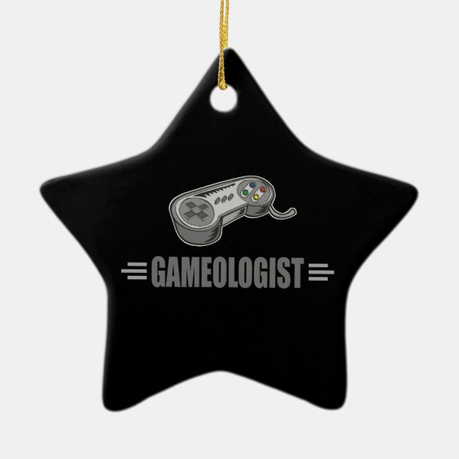 Funny Video Gaming Ceramic Tree Decoration (Front)