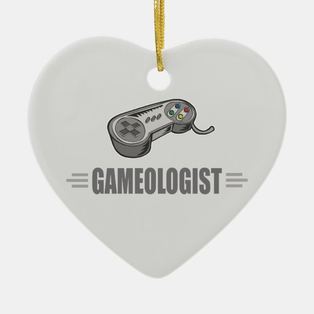 Funny Video Gaming Ceramic Tree Decoration (Front)