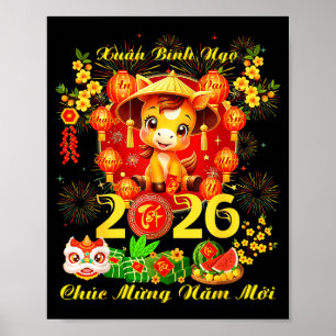 Funny Vietnamese Lunar New Year - Tet 2026 Year Of Poster