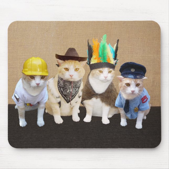 Funny Village Cats Mouse Pad (Front)