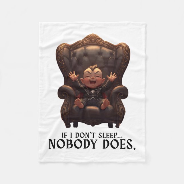 Funny Villain Baby Design Fleece Blanket (Front)