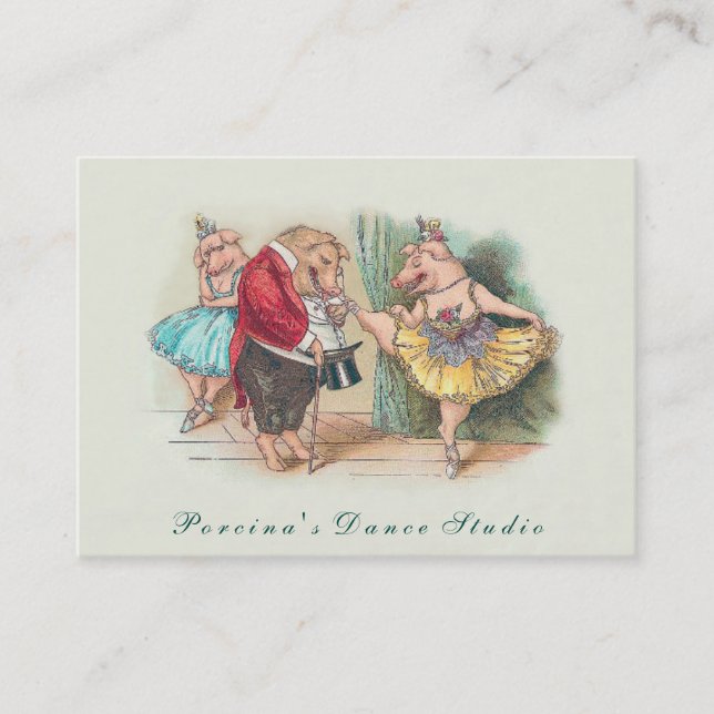 Funny Vintag Dance Studio/Instructor Business Card (Front)
